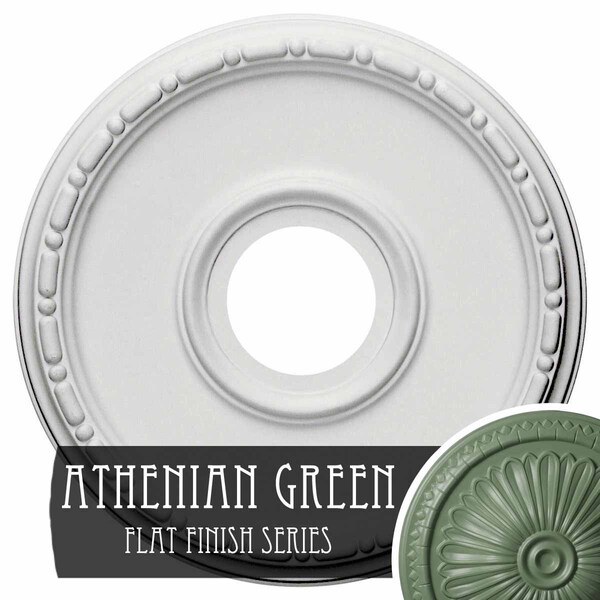 Ekena Millwork Medea Ceiling Medallion (Fits Canopies up to 5 3/8"), 16 1/2"OD x 3 7/8"ID x 1 1/2"P, Athenian Green CM16MEAGF - main